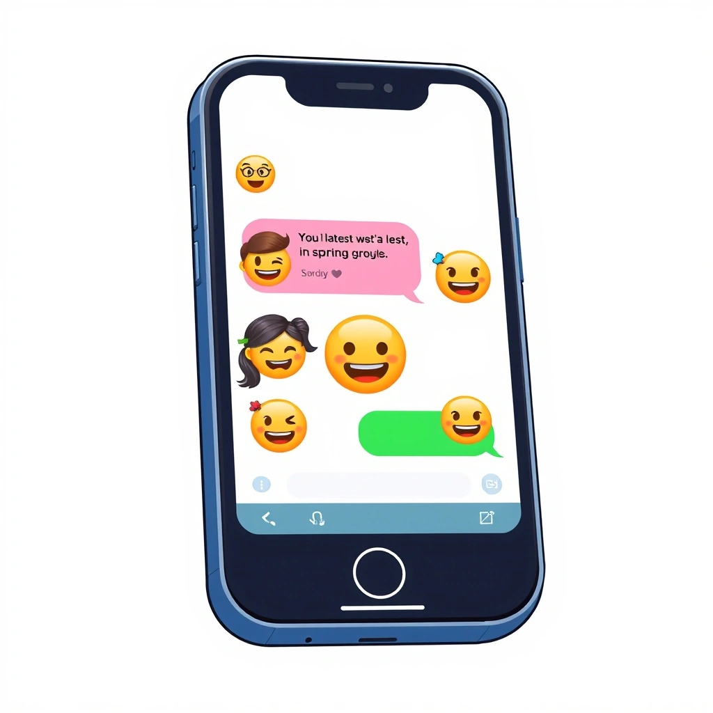 A smartphone displaying a group chat where an emoji is used in a trendy, novel way.