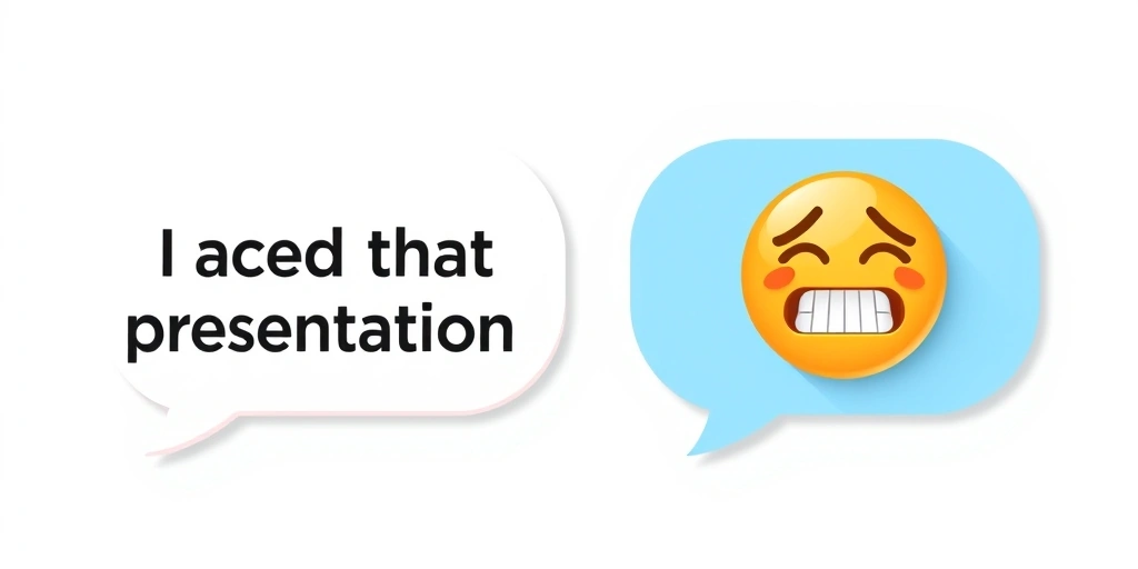 Two identical text messages with different emojis showing contrasting tones