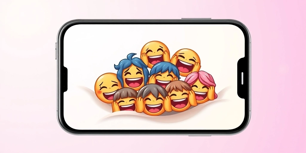 A phone showing a playful group chat reaction with laughing and facepalm emojis.