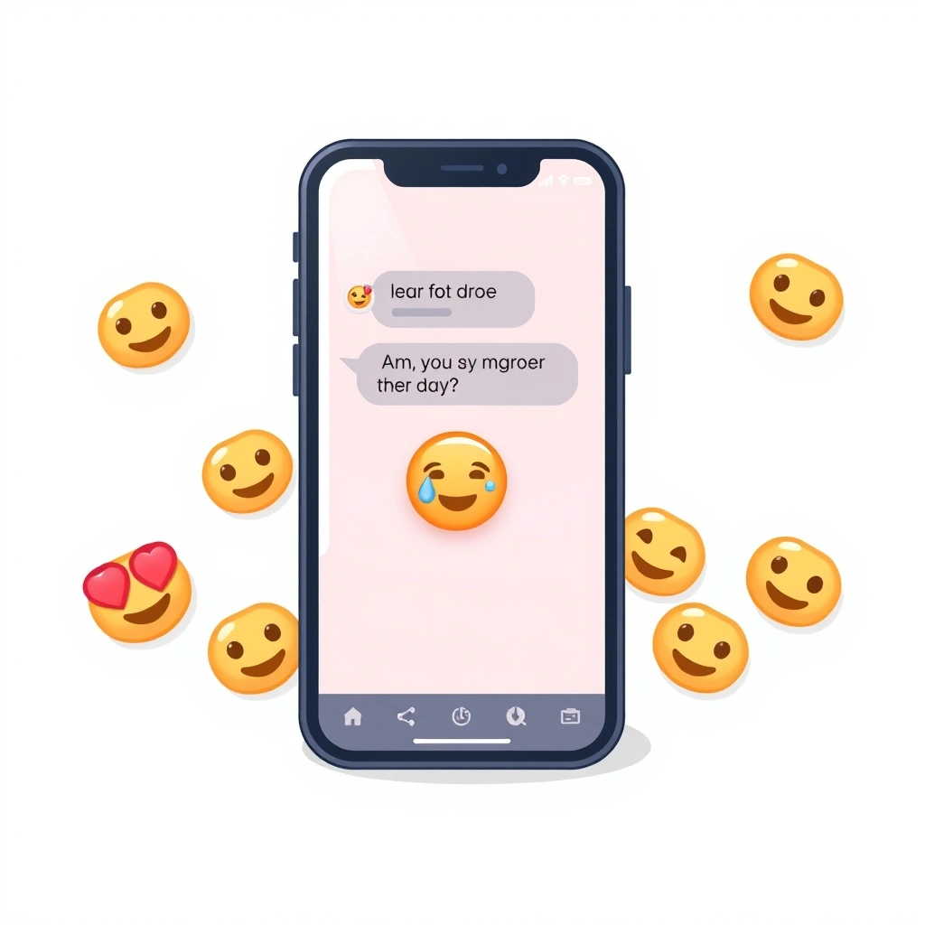 A phone screen showing a slow text chat with a meaningful final emoji
