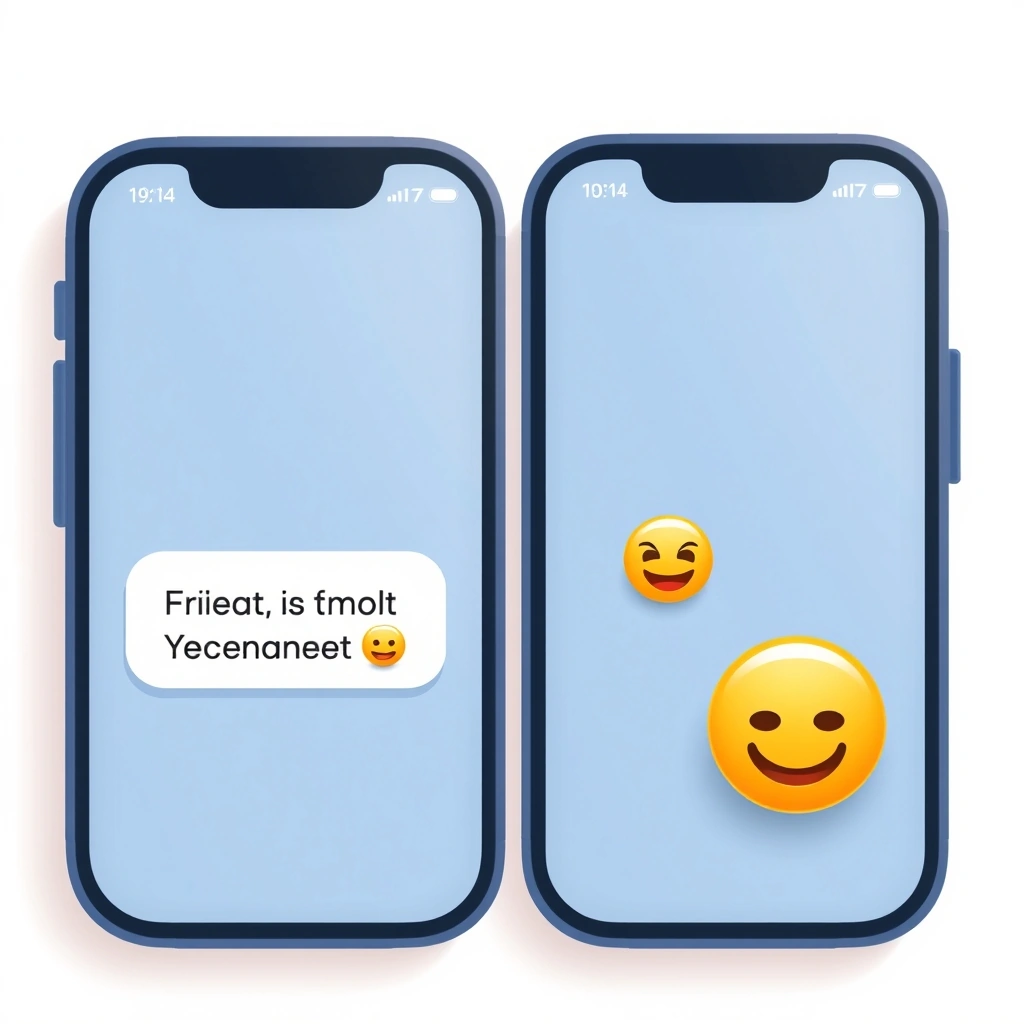 Visual comparison showing how an emoji changes the tone and clarity of a written message.