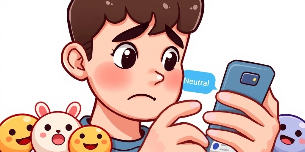 Person contemplating the tone of a text message on their phone.