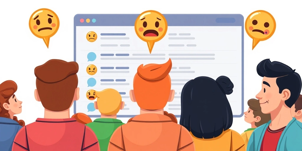 People interpreting the tone of public online conversations through emoji expressions.