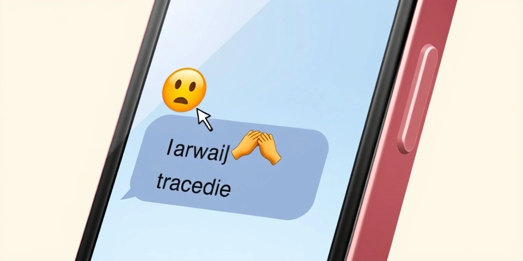 A phone showing a serious text with the prayer hands emoji about to be sent.