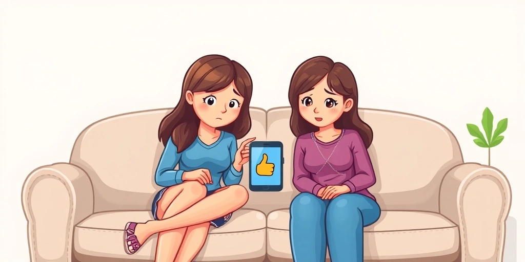 Two friends experiencing a misunderstanding due to an emoji in a text.