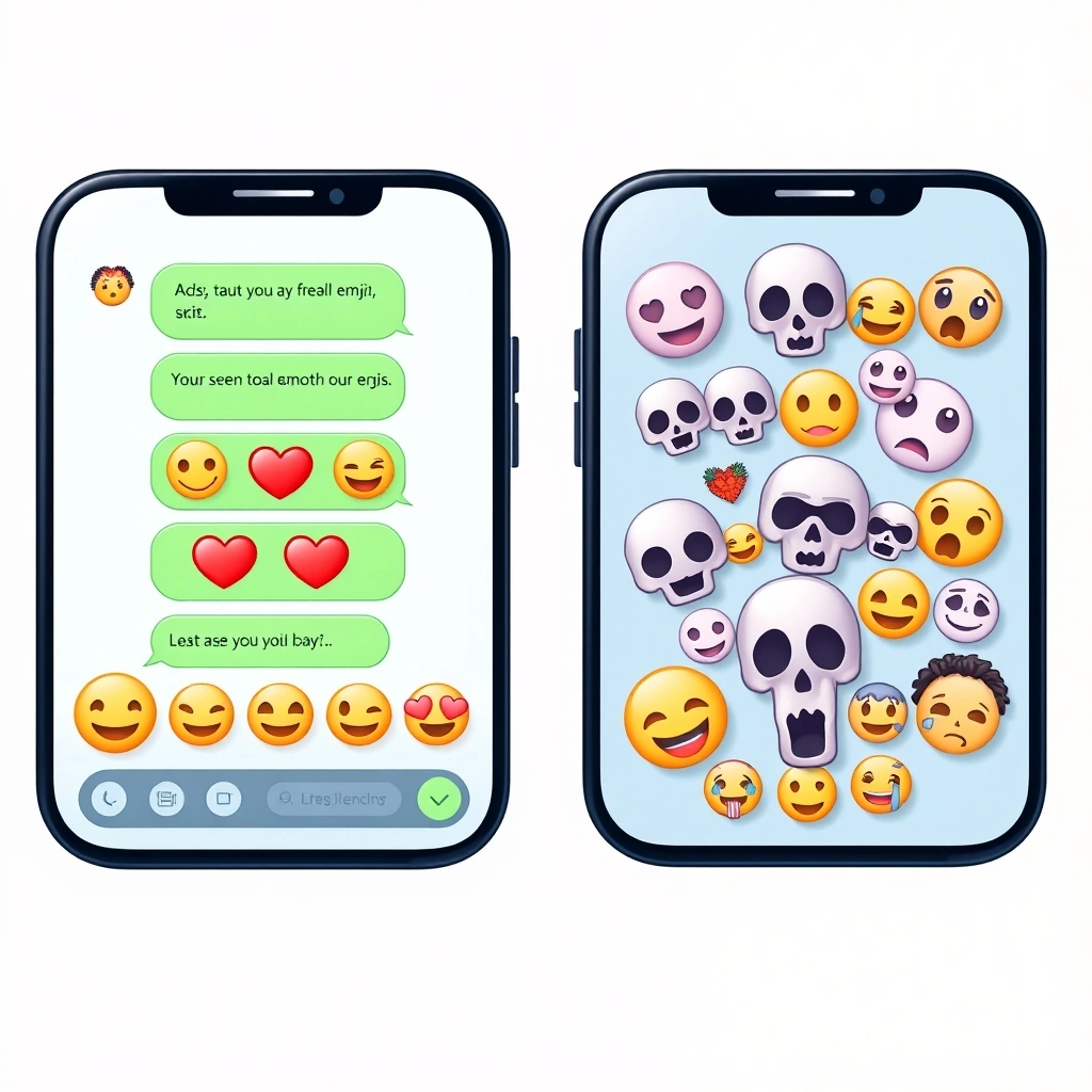 A visual comparison of emoji styles in different text message conversations.