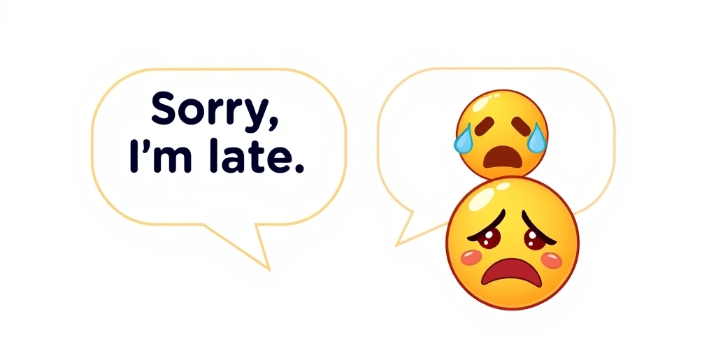 A comparison of two text messages, one with and one without an anxious emoji, highlighting the difference in tone.