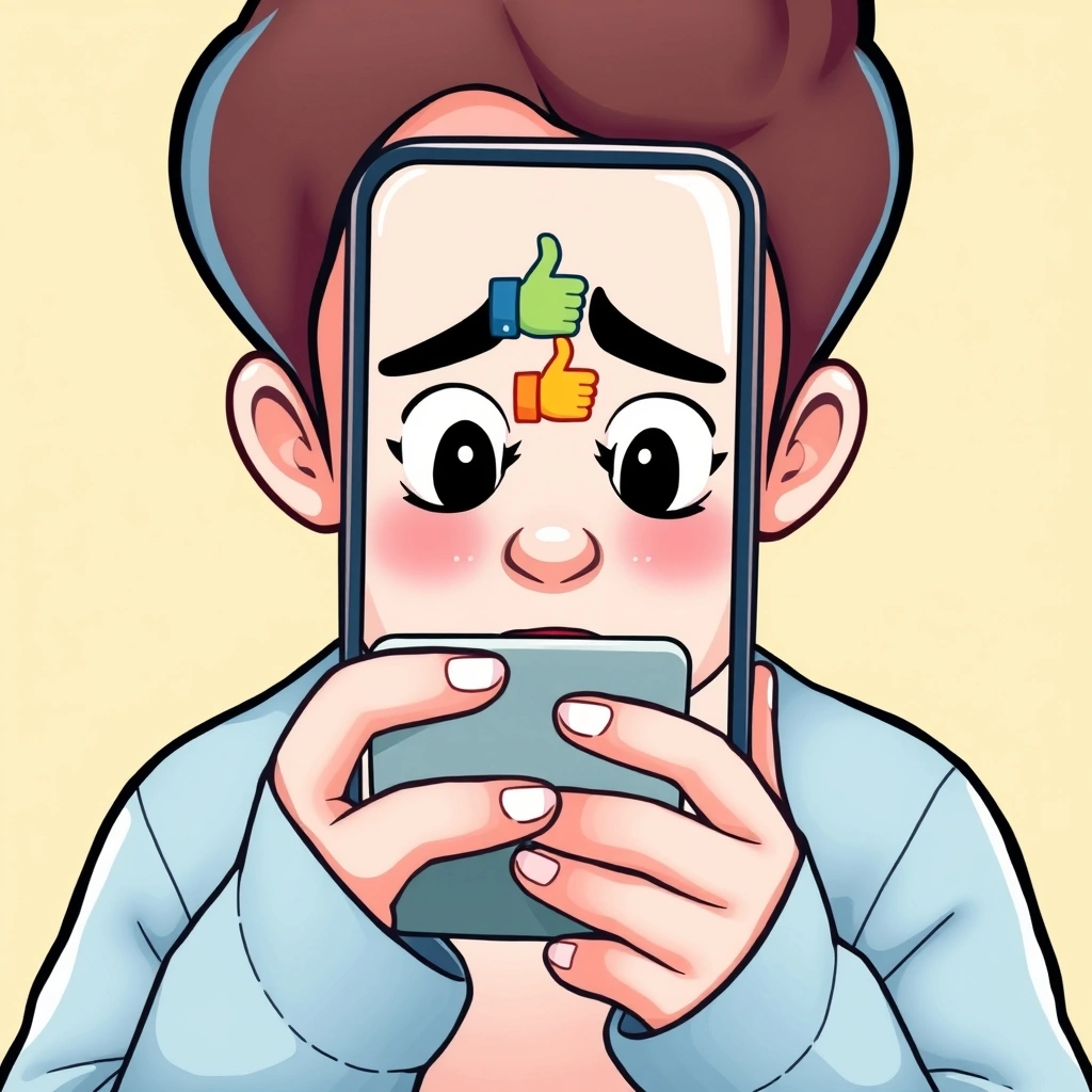 Person reacting with concern to a thumbs-up emoji in a chat