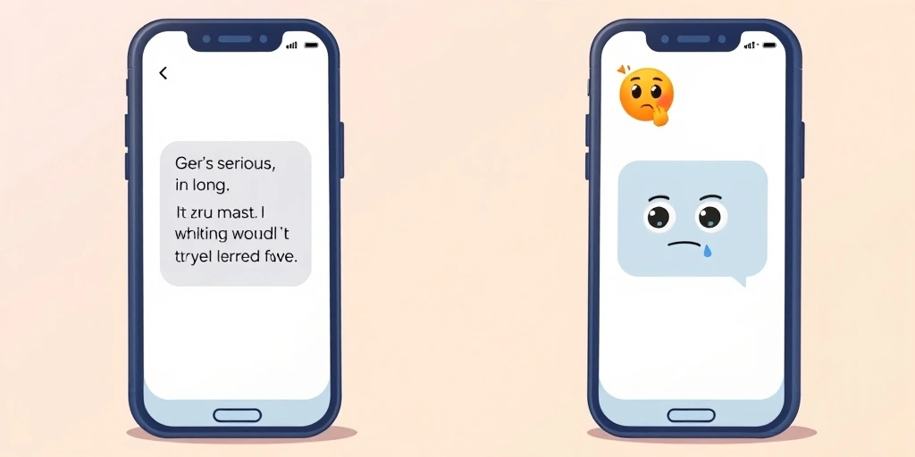 A text conversation where a thinking face emoji is used as a thoughtful placeholder reply.