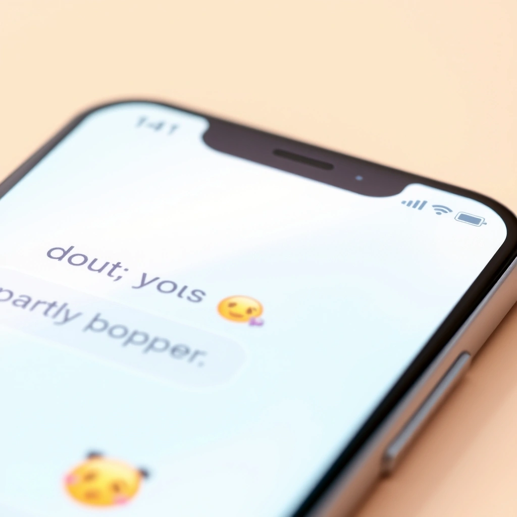 A smartphone showing a text message made playful with a single emoji
