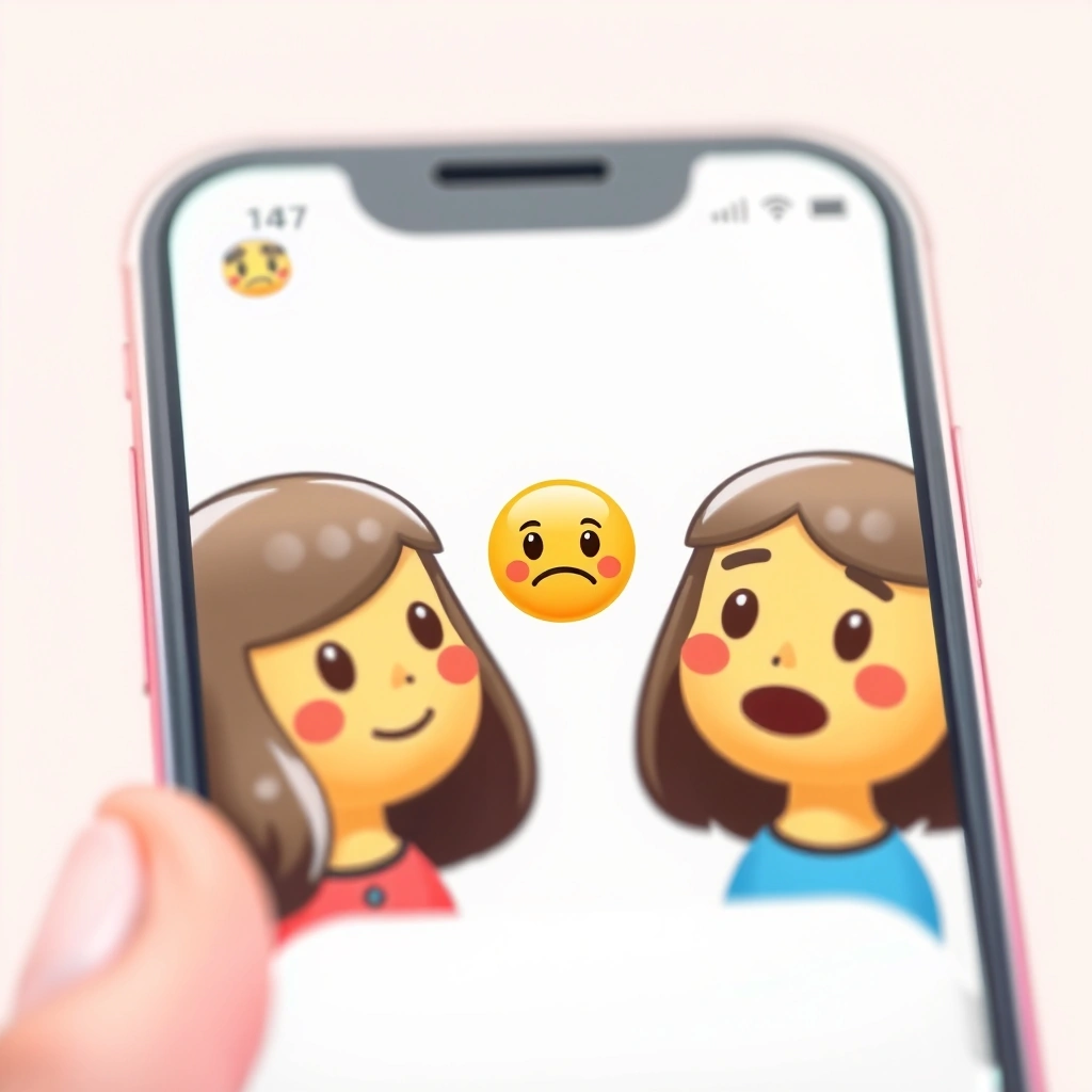 Close-up of a sad emoji sent in a text message Close-up of a sad emoji sent in a text message