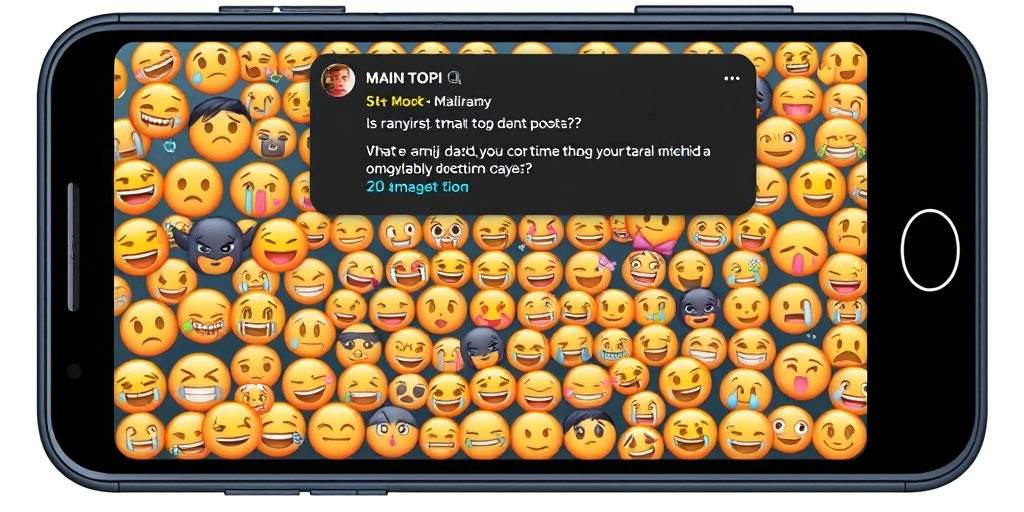 A phone screen showing a viral post flooded with identical emoji reactions.