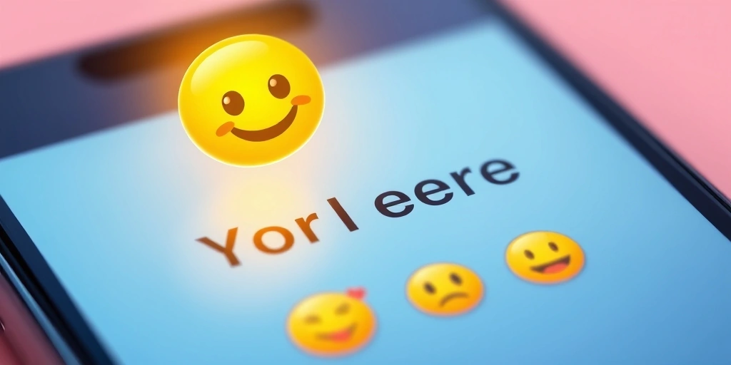 An emoji acting as an emotional lens over a text message.