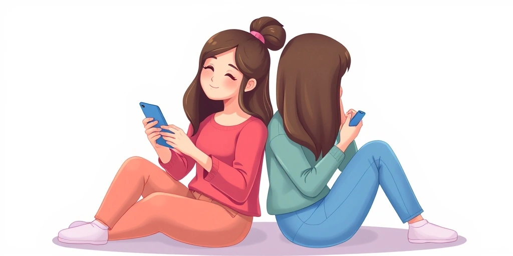 Friends connecting emotionally through emojis on their phones