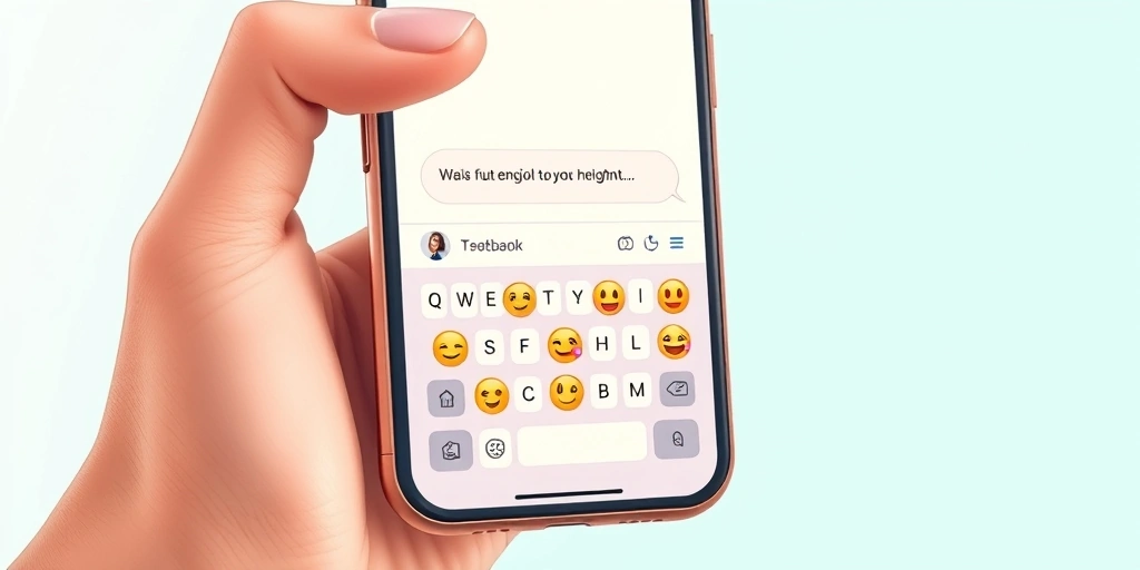 A hand hesitates over the emoji keyboard while composing a sensitive message.