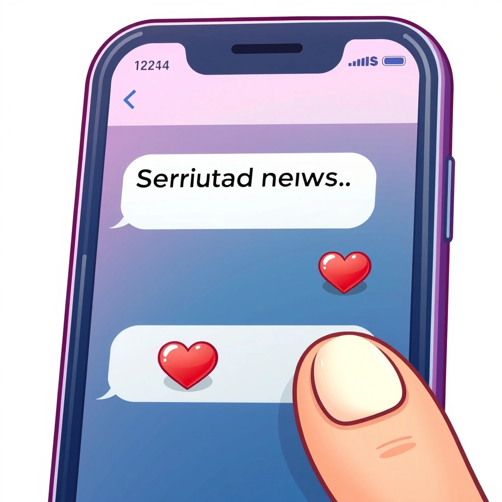 A phone showing a heartfelt emoji response to a difficult message A phone showing a heartfelt emoji response to a difficult message