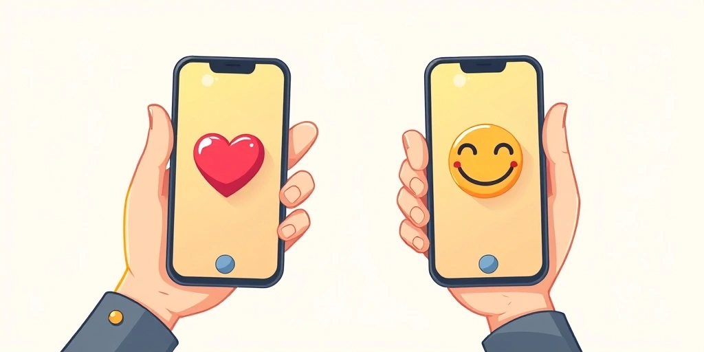 Visual comparison of two different emoji sequences: heart then smiley vs. smiley then heart. Visual comparison of two different emoji sequences: heart then smiley vs. smiley then heart.