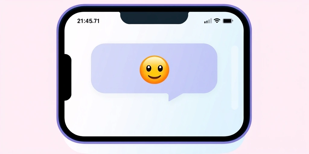 A close-up of a phone showing a thoughtful emoji sent in a group chat.