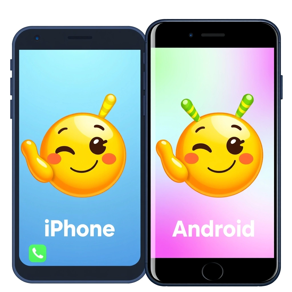 Different emoji designs on iPhone and Android