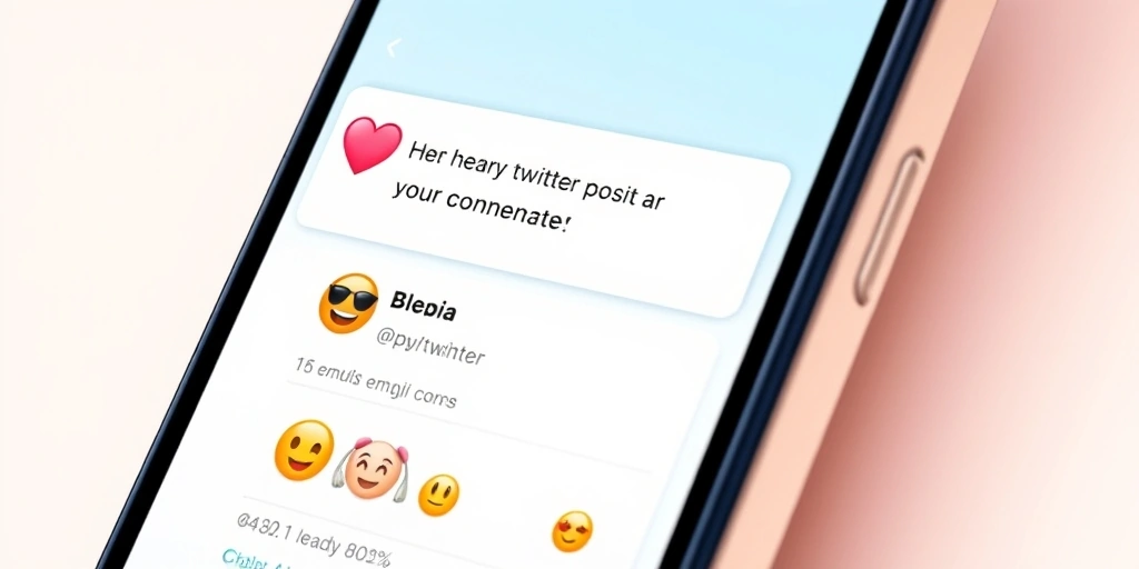 Smartphone showing a positive social media thread started by a heart emoji