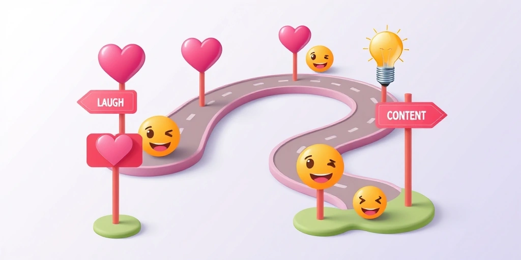 Emojis acting as signposts directing the flow of a social media feed.