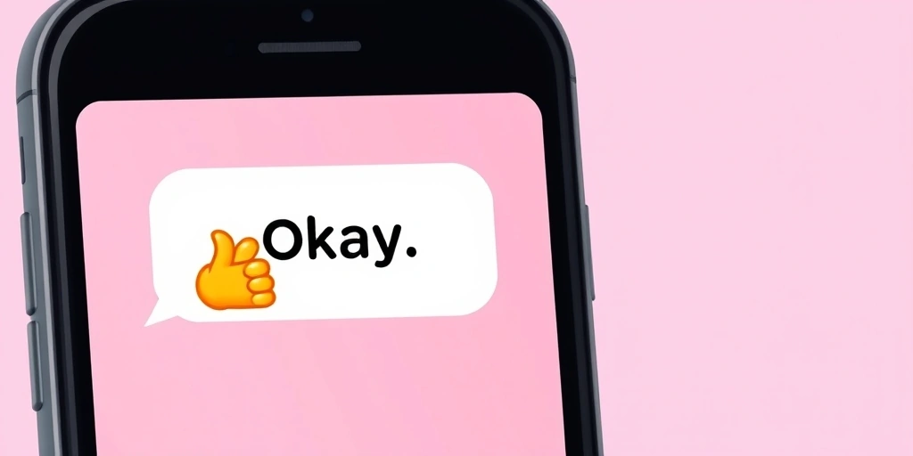A text message showing 'Okay!' with a thumbs-up emoji, illustrating how an emoji clarifies tone.
