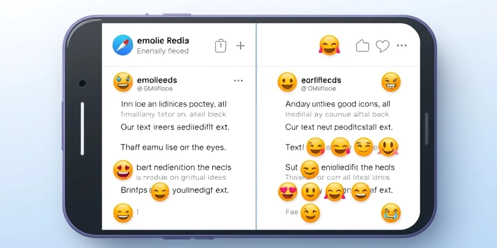 Comparison of social media posts with and without emojis highlighting the difference in tone.