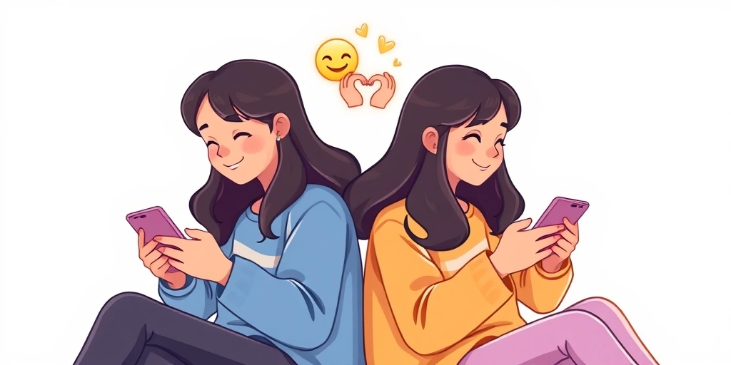 Friends connected by emojis in their private messages.