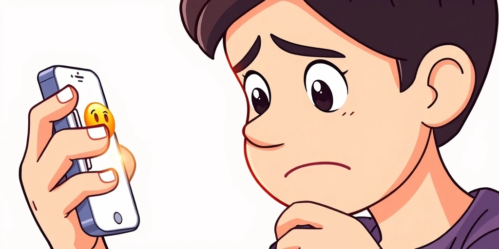 Person confused by ambiguous emoji in a text message