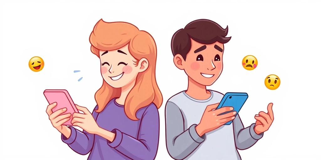 Contrasting reactions to the same emoji message from two different people