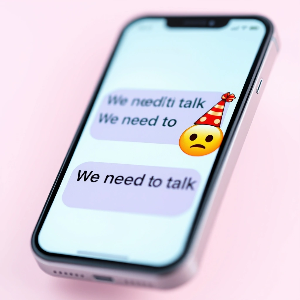 Two identical text messages with different emojis showing how intent changes