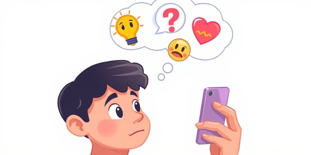 Someone thoughtfully choosing the right emoji to convey their true intent