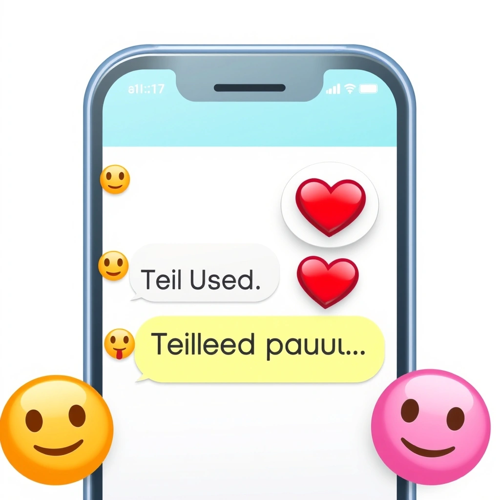 A phone screen showing a heart emoji text message filling a conversational pause.