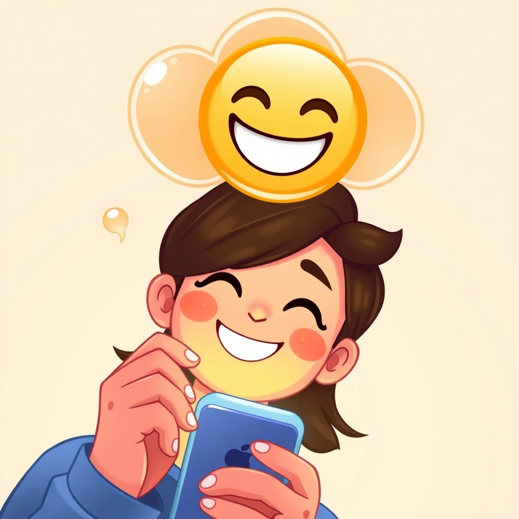 Person instantly understanding a message's tone through an emoji